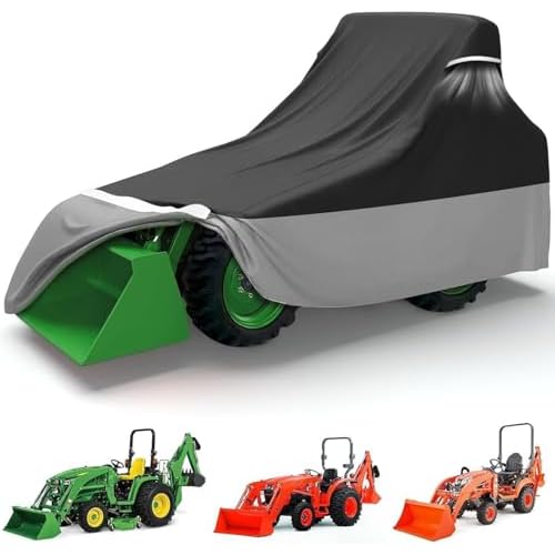 Tractor Cover for Kubota and John Deere, 420D Waterproof Tractor Covers Heavy Duty, Dustproof Tear Resistant UV Protection, Compatible with New Holland and Mahindra with Backhoe, 189  76  86 inch