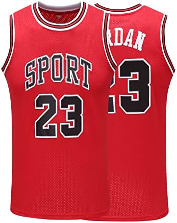 Youth#23 Space Movie Jersey Basketball Jersey Breathable for Kids Mens Basketball Jersey Embroidery Shirts Red L
