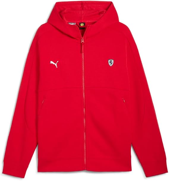 PUMA Mens Scuderia Ferrari Style Sweat Jacket Athletic Outerwear Casual - Red