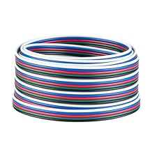 22Gauge 5 Pin RGBW Flexible Extension Electrical Wire 32.8FT/10m, 5 Conductor Led Strip Cable Connector for COB RGBW LED Strip Lamp, Motor, Lighting, Automotive, Electronic