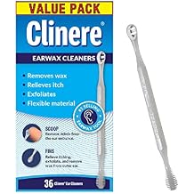 Clinere Ear Cleaners, Gentle Canal Cleaning and Ear Wax Removal Tool, Itch Relief, Exfoliates, 36 Count