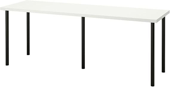 Çalışma masası, beyaz-siyah, 200x60 cm