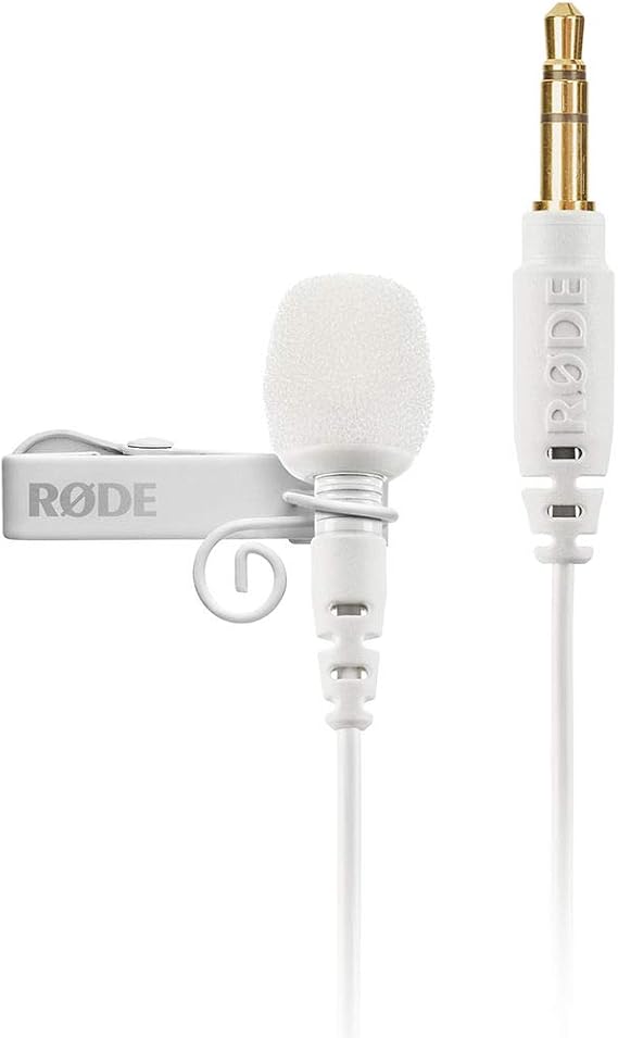 RDE Lavalier GO Professional Lavalier/Lapel Microphone Broadcast, Filmmaking, Content Creation, Location and Studio Voice Recording White