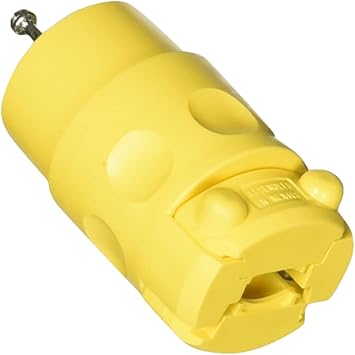 Leviton 15 Amp, 125 Volt, Commercial Grade Straight Blade Connectors, Pack of 1, 515CV, Yellow