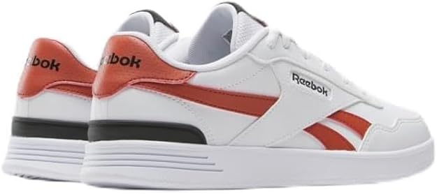 Reebok Women's Court Advance Clip Sneaker, White/Brickred/Black, 10.5