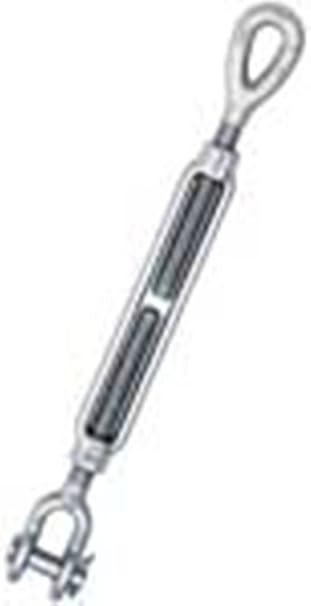 Crosby HG-227 Galvanized Steel Jaw and Eye Turnbuckle, 3/4" Thread Diameter x 12" Take Up, 5200lbs Load Capacity