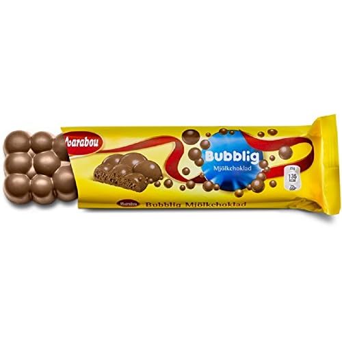 3 Bars x 60g of Marabou Bubblig - Mjolkchoklad - Original - Swedish - Aerated Milk Chocolate