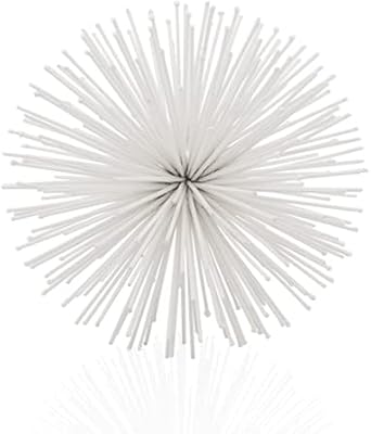 Modern Day Accents 5467 Erizo Urchin Small White Sphere, Coffee Table Room Decor, White Decor, Table Decor, Shelf Decor, Modern Decor, Starburst Centerpiece, Spike Ball Decoration, Home, 6 D