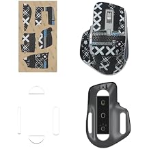 NOUKAJU Mouse Grip Tape for Logitech MX Master 3S, Rounded Curved Edges Mouse Feet Skates,Self-Adhesive PreCut Sweat-Resistant Professional Mice Upgrade Kit(Foot pad + Black Mouse Grip Tape)