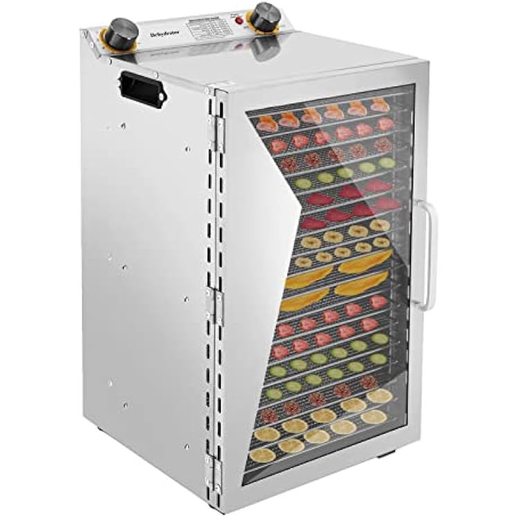 Food Dehydrator, 18 Stainless Steel Trays Freeze Dry Machine for Home Fruit Herbs Meat, Rectangular Food Dryer with Adjustable Timer and Temperature Control, for Fruit Meat Herbs