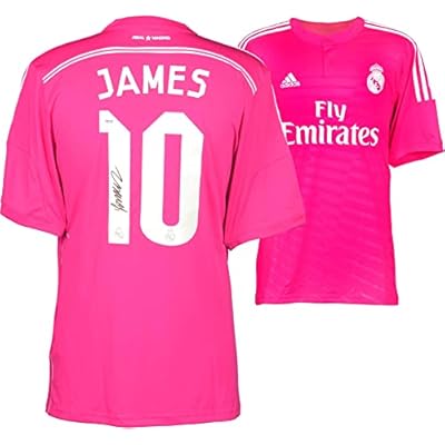 James Rodriguez Real Madrid Autographed Pink Jersey - Autographed Soccer Jerseys