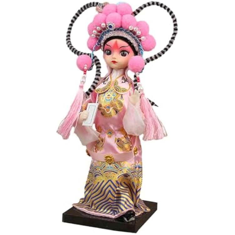 Chinese Doll Statue Tabletop Ornament Art Gift Peking Opera Sculpture Tradition Figurine for Office Indoor Bookshelf Bedroom, Lv Bu