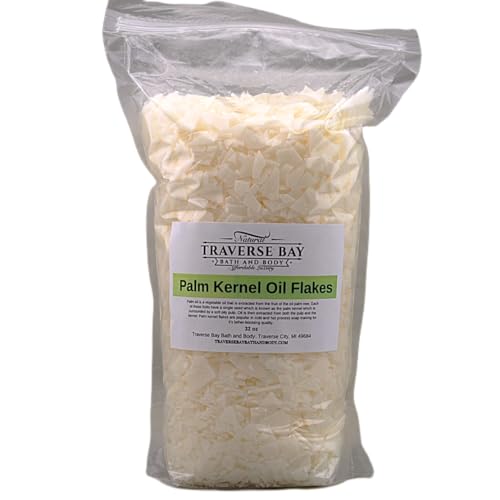 Palm Kernel Oil Flakes 32- oz.  2LB Soap Making supplys in Stand-up Barrier Pouch All Natural.