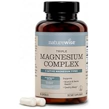 NatureWise Triple Magnesium Complex - Chelated - High Absorption Magnesium Glycinate + Malate + Citrate for Muscle Nerve & Sleep Support - Vegan 90 Capsules