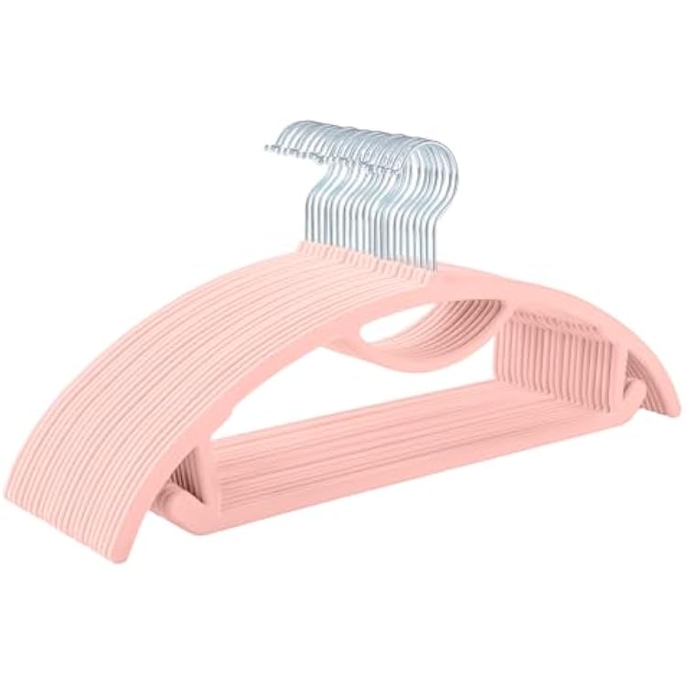 MIZGI Premium Velvet Hangers 50-Pack,No Shoulder Bump Hangers WTie Bar Ultra Thin Space Saving Non Slip Hanger Heavy Duty Felt Rounded Clothes Hanger for Sweaters,Coat,Jackets,Pants,Shirts