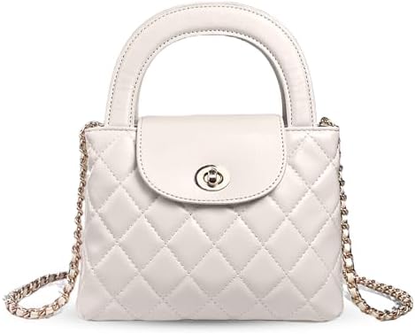 Croer Quilted Crossbody Tote Bags for Women Small Top Handle Purse Trendy Designer Handbag Satchel Tote Shoulder Bag