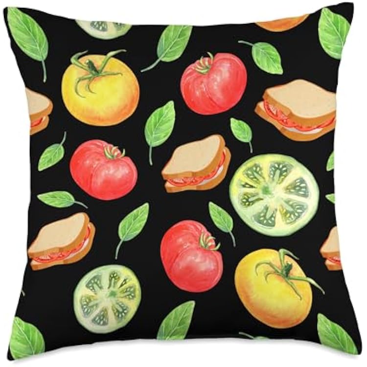 Tomato Sandwich Pattern Throw Pillow