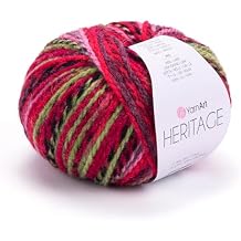 YarnArt Heritage Variegated Wool Yarn Soft Medium Weight Blend for Sweaters, Cardigans, Scarves & Hats Warm Winter Knitting & Crochet Fiber (336)