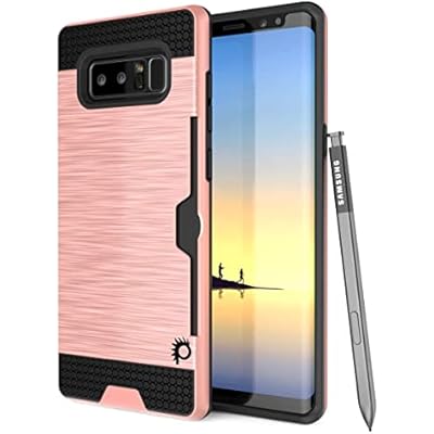 Galaxy Note 8 Case, PUNKcase [Slot Series] [Slim Fit] Dual-Layer Armor Cover wIntegrated Anti-Shock System, Credit Card Slot & PUNKSHIELD Screen Protector for Samsung Note 8 [Rose]