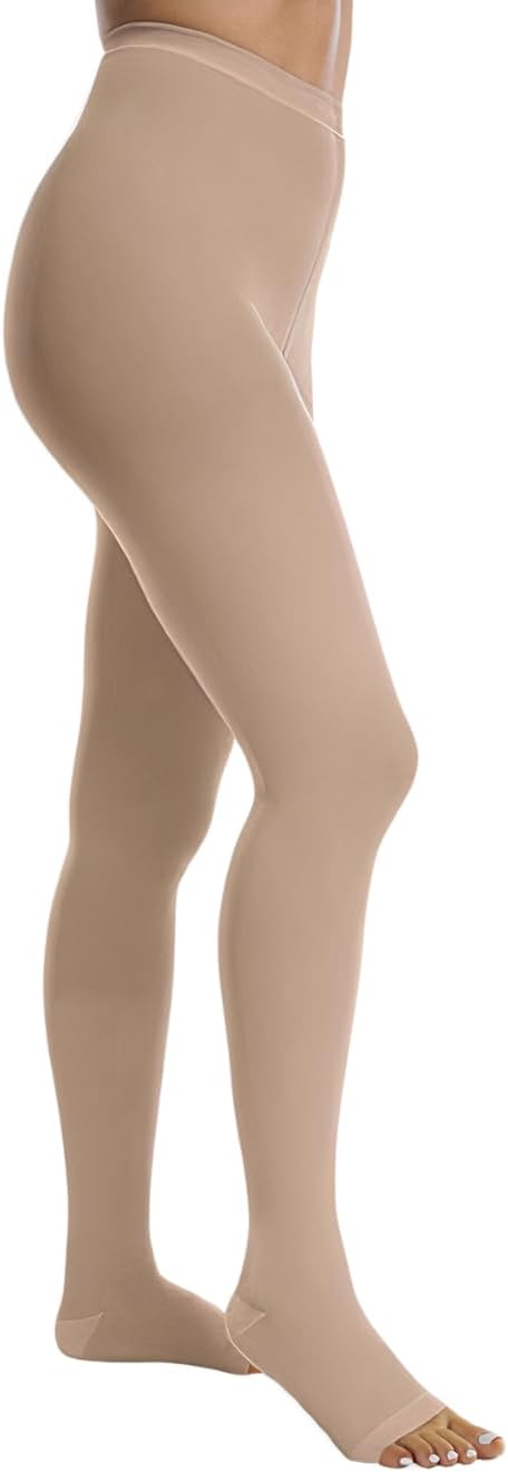 Juzo Basic 15-20 mmHg Compression Stockings, Pantyhose, Open Toe | Compression Socks for Women/ Men for Tired, Aching or Swollen Legs, Minor Varicosities