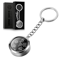 Mini DND Dice,DNDND 6mm Metal Dice Set with Kyechain Silver Stailess Steel Case and Gorgeous Gift Box for Dungeons and Dragon D&D Game (Iron with Silver Case)