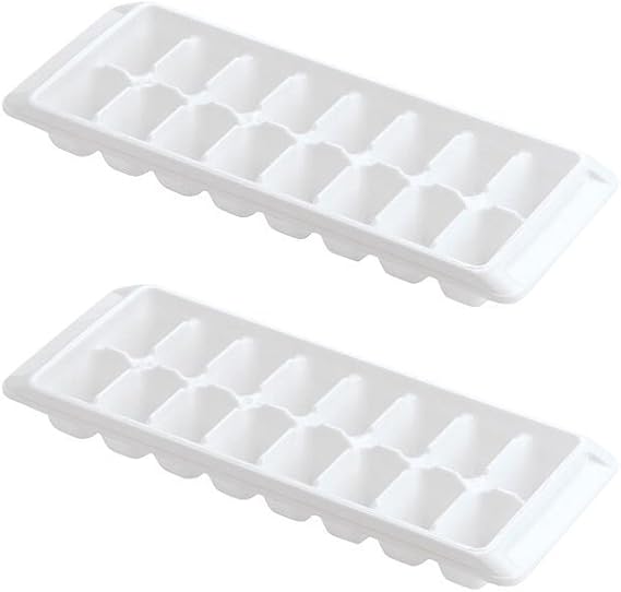 Kitch Ice Tray Easy Release White Ice Cube Trays, 16 Cube (Pack of 2) (2867-WHT-2)