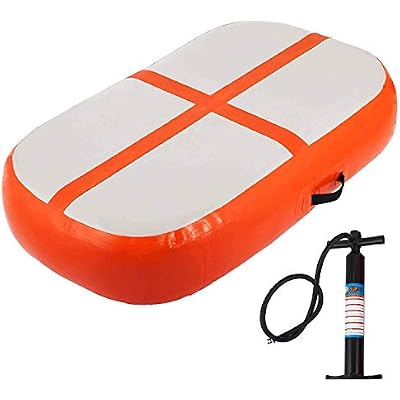 Happybuy Air Track Block 8 inches Small Air track Inflatable AirTrack Tumbling Mat for Gymnastics Martial Arts Cheerleading Tumble Track with Pump Orange 3.3ft 24x8in
