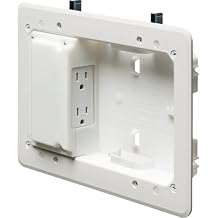 Arlington TVL508-1 Low Profile TV Box for Shallow Walls, 8-inch x 5-inch Box, 1/2-inch or 5/8-Inch Drywall, 1-Pack