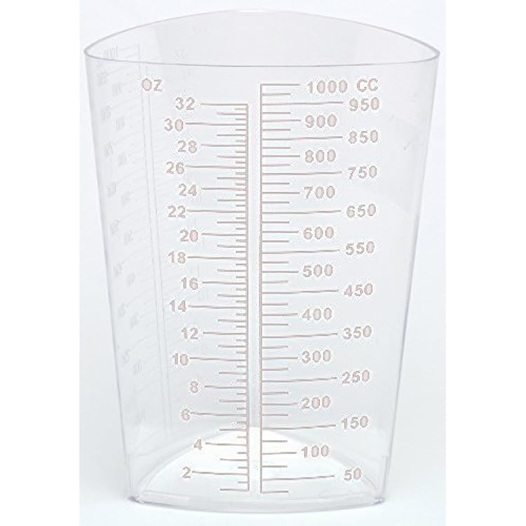 OakRidge Products 1000ml Triangular Graduated Container, Translucent, PP 10 Count