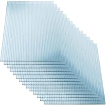 2' X 4' 14 Pcs Polycarbonate Greenhouse Panels 4mm-Thickness Twin-Walled Polycarbonate Sheets, Clear, Waterproof and UV-Protected Shatterproof Board, Panels for Outdoor, Plant Stand Roof, Greenhouse