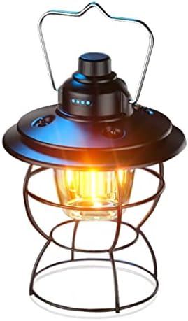 LED Vintage Lantern, USB Rechargeable Camping Railroad Lantern, Waterproof Portable Lantern for Outdoor Camping, Tabletop Lantern Outdoor Hanging Tent Light for Indoor and Outdoor Hiking Fishing