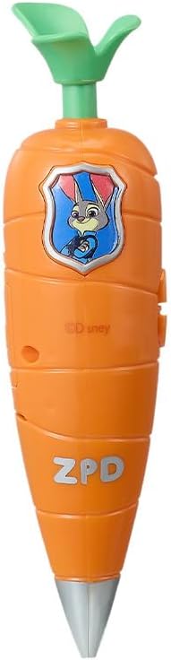 MINISO Disney Zootopia Judy Hopps Officer Life Series Voice Recording Ballpoint Pen, Carrot-Shaped 60-Second Audio Recorder with Clip, mooth Black Ink Writing for Office, School & Fans