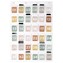 Premium Cell Phone Holder for Classroom - Durable Pocket Chart with 36 Numbered Slots & Hooks - The Perfect Hanging Chart for Phones, Calculators and Headphones Fits Nicely with Any School Decor