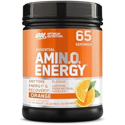 Optimum Nutrition Amino Energy - Pre Workout with Green Tea, BCAA, Amino Acids, Keto Friendly, Green Coffee Extract, Energy Powder - Orange Cooler, 65 Servings Packaging May Vary