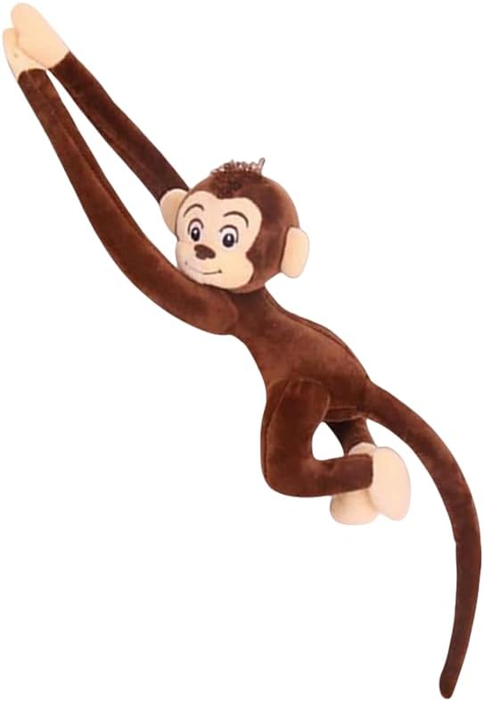 XIYUAN 70CM Hanging Stuffed Animal Monkey, Long Arm Plush Toy, Curtain Monkey Doll, Plush Toy Collection Gift for Toddlers Boys Girls (Brown)