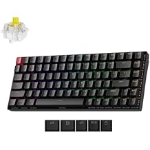 Keychron K2 75% Layout QMK Wireless and Wired Options Mechanical Keyboard Super Banana Switch, RGB Backlit with Shine-Through Double-Shot PBT Keycaps for Mac Windows-Version 3