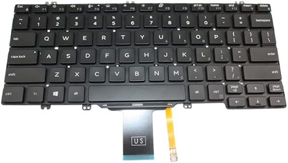 Laptop Keyboard for DELL for Latitude 5300 5310 2-in-1 5300 5310 7300 02TR2K 2TR2K PK132EQ3B00 490.0G307.0301 SG-97200-XUA English US Black with Backlit New