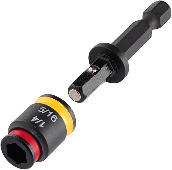 Malco MSHC 1/4" & 5/16" C-RHEX Cleanable Reversible Magnetic Hex Driver | 2-Inch Impact Grade Power Nut Driver | Quick-Change Reversible Socket for HVAC, Roofing & Construction