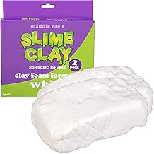 Maddie Raes Slime Clay White Soft Non-Toxic Foam Add-in for Creamy Butter Texture, DIY Supplies, Smooth Stretchy Modeling Clay for Kids Crafts, School Projects, Slime Making Kits