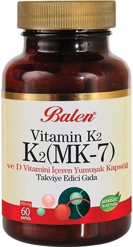 BALEN VİTAMİN K2 (MK-7) VE D VİTAMİNİ İÇEREN YUM.KAP. 450MG*60 1 Paket(1 x 1000 g)