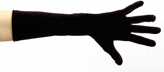 Pure Opulence Elbow Length Velvet Gloves, Dark Brown