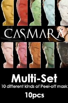 CASMARA Facial Mask Pack of 10 Multi Set (Gold 2080, Kiwi 2060, Goji 2070, Vitamin 2030, Greentea 2050, NOVanew 2045, Reaffirming 2020, Green 2025, Sensitive 2040, RGnerin 2055)