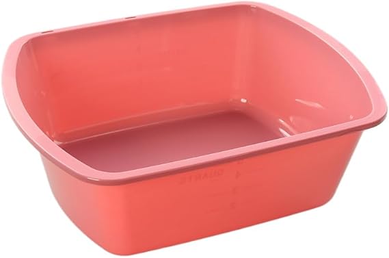6 Quart Plastic Wash Basin with Graduated Markings Multipurpose Rectangular Dish Pan for Kitchen, Bath, and Healthcare (Pack of 8)