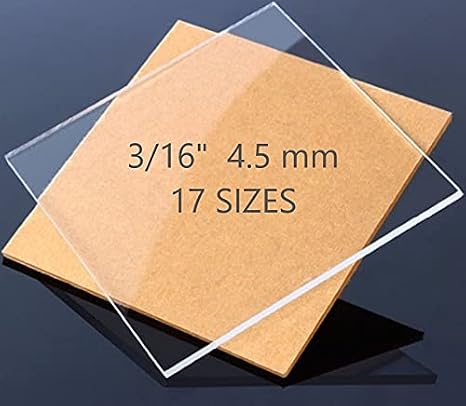 Acrylic Plexiglass Sheets 6x12 Inch, Cast Clear Acrylic Sheets 3/16 Inch (4.5mm) Thick Multipurpose, Easy Cut Clear Plexiglass with Protective Paper for Signs, DIY, Display Projects, Crafts & Shelves