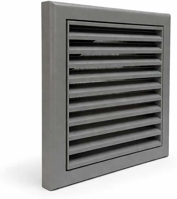 Grey 150 mm Wall Vent Cover with Insect Mesh