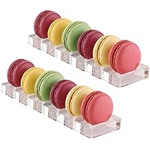 Jusalpha Clear Acrylic Macaron/Cookies Display Tray, 2 Packs (Capacity:6)
