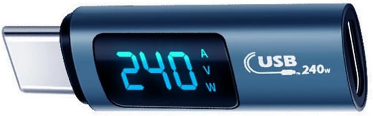 USB 2.0 Display OTG Adapter 240W Digital Display Type-C Adapter OTG High Speed 40Gbps Fast Charging Adapter Gray