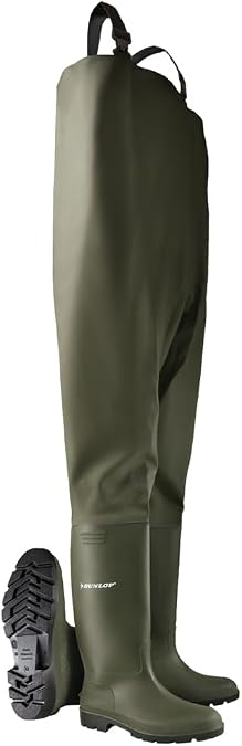 DUNLOP Pricemastor Chest Wader Wellington Boot - Unisex, Waterproof PVC Waders for Fishing and Agriculture, Flexible Work Wellies