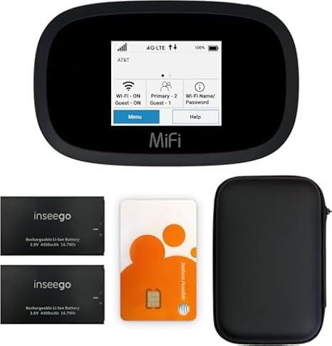 AT&T Wireless Hotspot Pocket WiFi 4G LTE MiFi 8000, Free VPN Mobile Hotspot for Travel, 4G Mobile Portable WiFi, Unlocked Globally, Near 5G Speed up to 1200 Mbps, EVDO-LINK Bundle