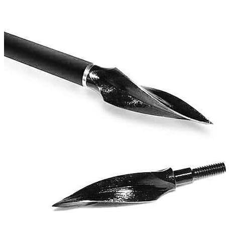 GPP 12pcs Keened Up Screw-in Twisted 3 Blades Broadheads 125 Grain Traditional Hunting Arrow Head Broadhead for DIY Flying Arrow Archery